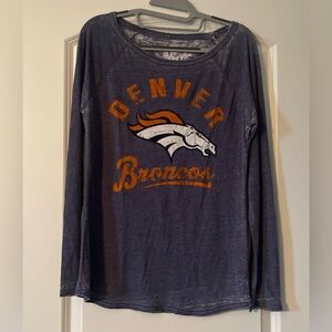Denver Broncos Burnout Long-Sleeved T-Shirt